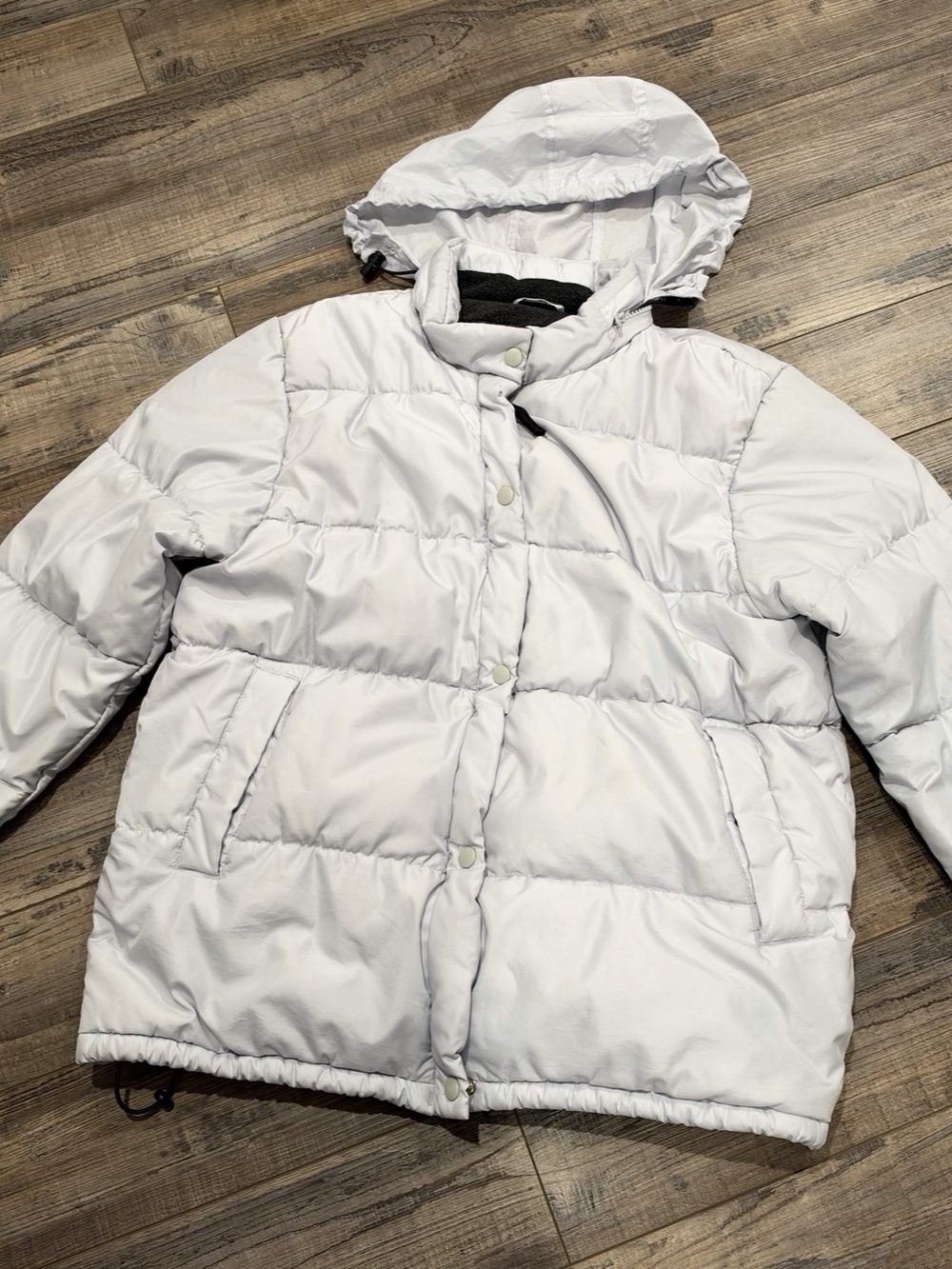 Gap White Hooded Puffer Jacket Size Large